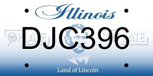 DJC396 Illinois License Plate