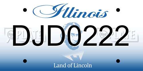 DJD0222 Illinois License Plate
