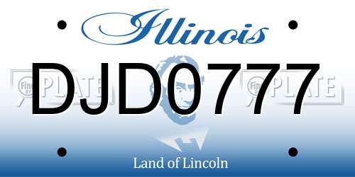 DJD0777 Illinois License Plate