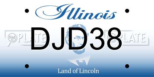 DJD38 Illinois License Plate