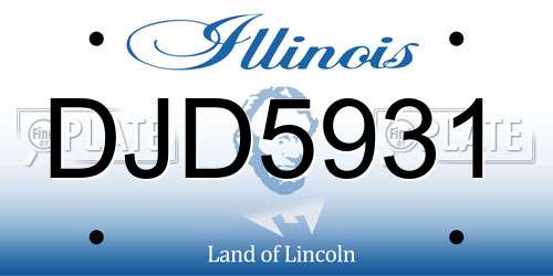 DJD5931 Illinois License Plate