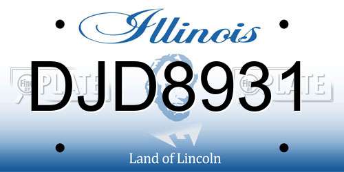 DJD8931 Illinois License Plate