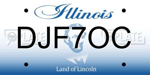 DJF7OC Illinois License Plate