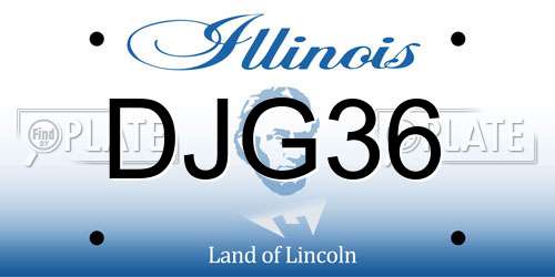 DJG36 Illinois License Plate