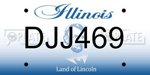 DJJ469 Illinois License Plate