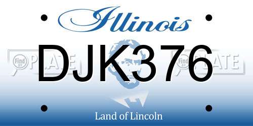 DJK376 Illinois License Plate