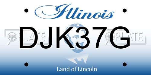 DJK37G Illinois License Plate