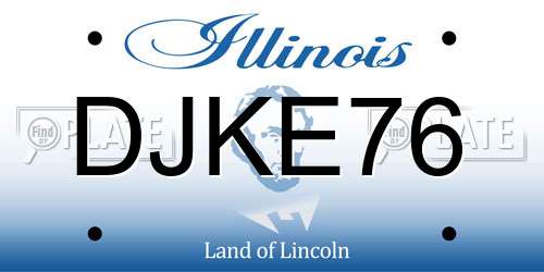 DJKE76 Illinois License Plate