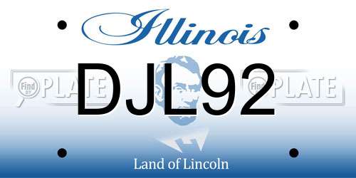 DJL92 Illinois License Plate