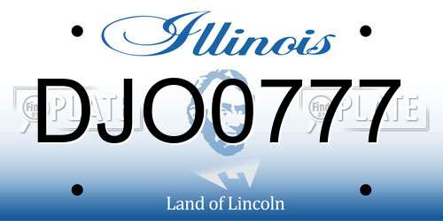 DJO0777 Illinois License Plate