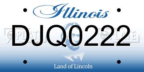 DJQ0222 Illinois License Plate