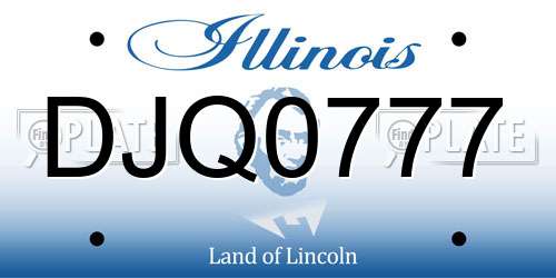 DJQ0777 Illinois License Plate