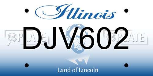 DJV602 Illinois License Plate