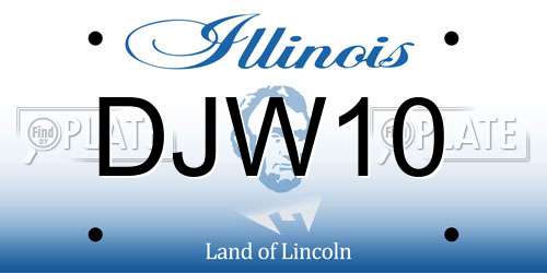 DJW10 Illinois License Plate