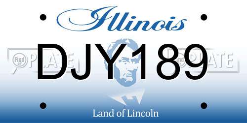 DJY189 Illinois License Plate