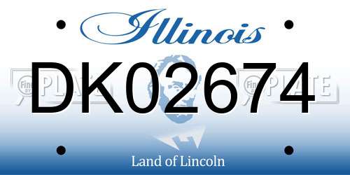 DK02674 Illinois License Plate