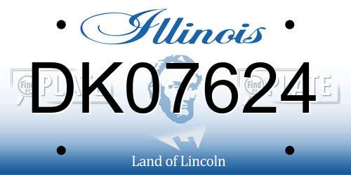 DK07624 Illinois License Plate