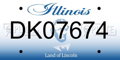 DK07674 Illinois License Plate