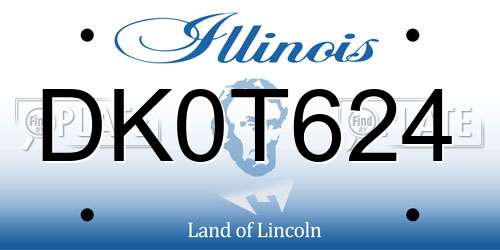 DK0T624 Illinois License Plate
