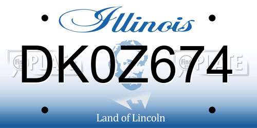 DK0Z674 Illinois License Plate
