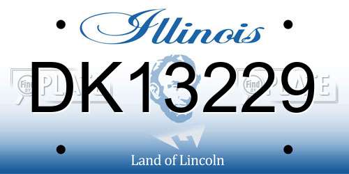 DK13229 Illinois License Plate