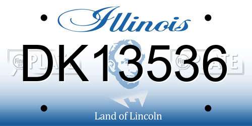 DK13536 Illinois License Plate
