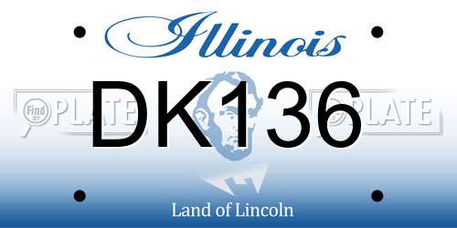 DK136 Illinois License Plate