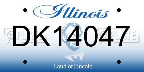 DK14047 Illinois License Plate