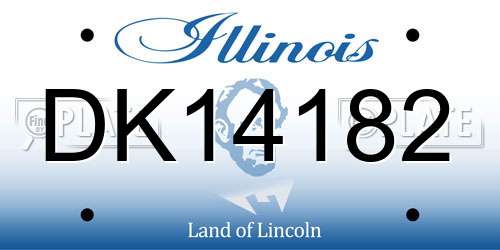 DK14182 Illinois License Plate