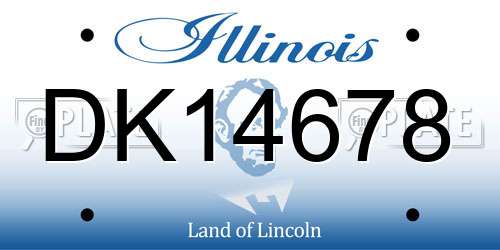DK14678 Illinois License Plate