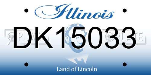 DK15033 Illinois License Plate