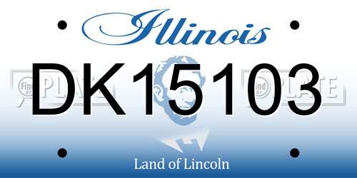 DK15103 Illinois License Plate