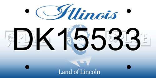 DK15533 Illinois License Plate