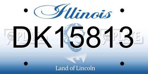 DK15813 Illinois License Plate