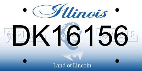 DK16156 Illinois License Plate