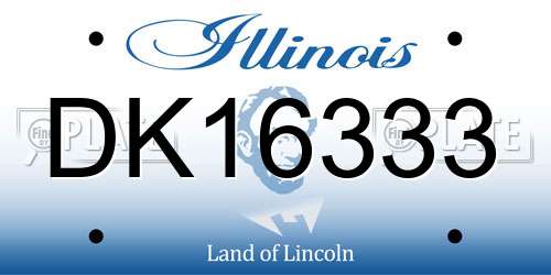 DK16333 Illinois License Plate