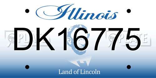 DK16775 Illinois License Plate