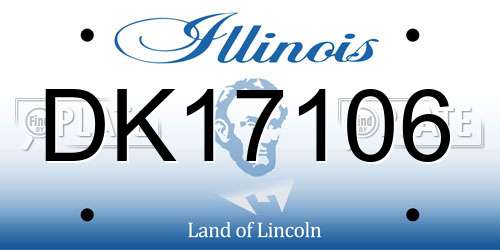 DK17106 Illinois License Plate