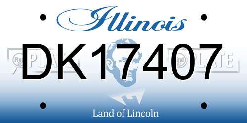 DK17407 Illinois License Plate