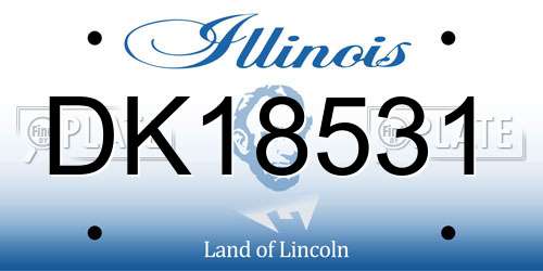 DK18531 Illinois License Plate