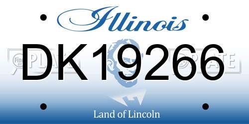 DK19266 Illinois License Plate