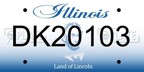 DK20103 Illinois License Plate