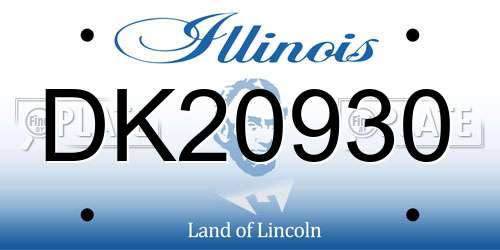 DK20930 Illinois License Plate