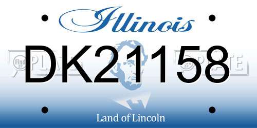 DK21158 Illinois License Plate