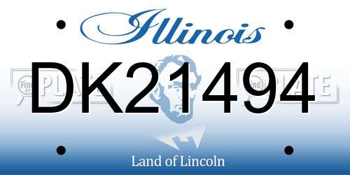 DK21494 Illinois License Plate