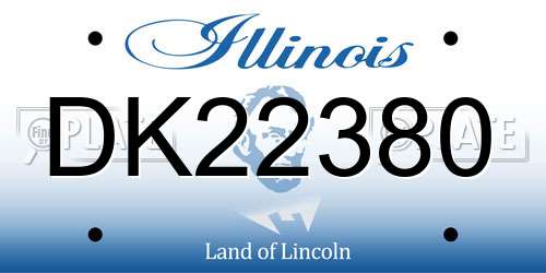DK22380 Illinois License Plate