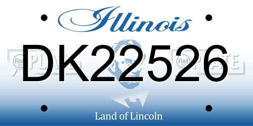 DK22526 Illinois License Plate