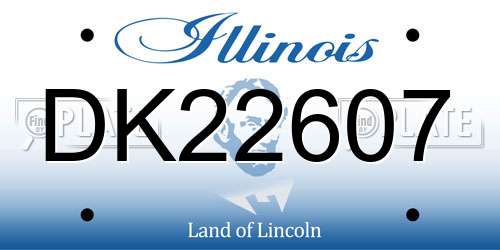 DK22607 Illinois License Plate