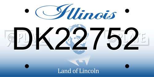 DK22752 Illinois License Plate