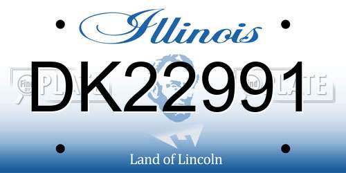 DK22991 Illinois License Plate